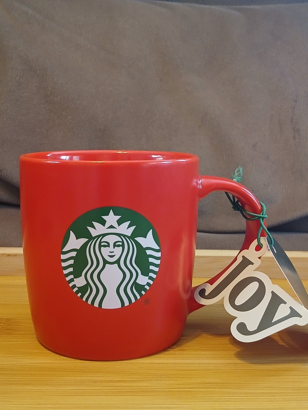 Starbucks Red Mug with Green and White Siren Logo Christmas
